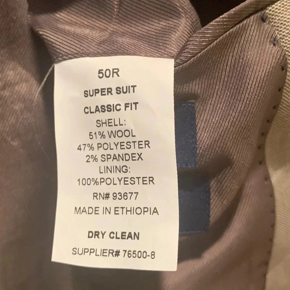 Stafford Men’s Blazer 50R Classic Fit Windowpane NWT